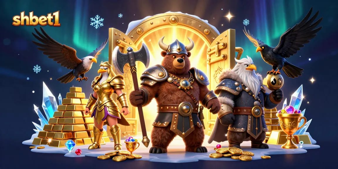 Join the adventure at shbet1, where a Viking bear and Valkyrie soar to gaming glory!