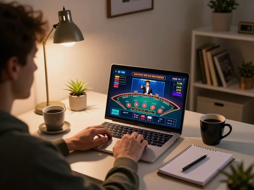 Engaging online gaming with blackjack interface on https://bl555.agency/ reflecting a cozy home atmosphere.