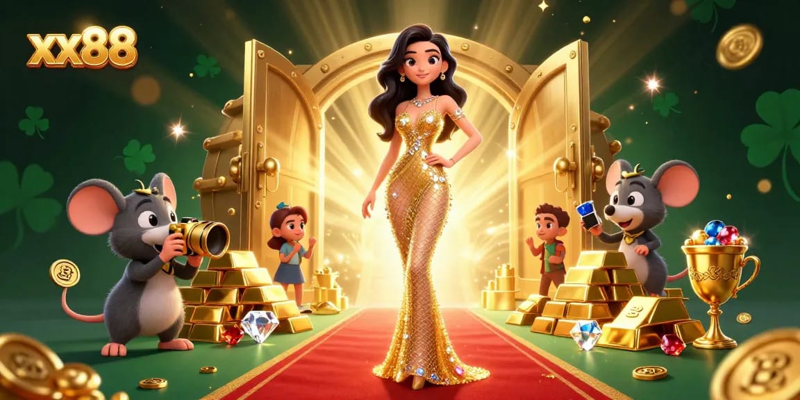 Experience the excitement of xx88 casino with glamorous characters and luxurious gaming treasures.