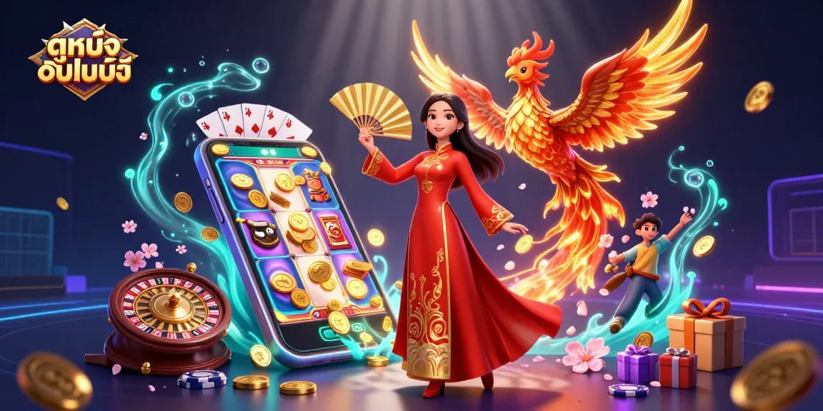 Watch ดูหนังออนไลน์ in style with vibrant characters and dynamic casino elements.