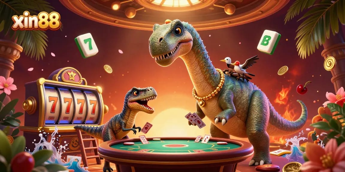 Engage with xin88's vibrant casino scene featuring lively characters and dynamic gaming elements.