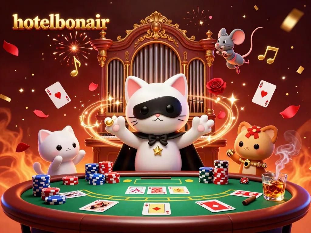 Engage in thrilling gameplay at hotelbonair, showcasing a vibrant casino scene with animated characters.