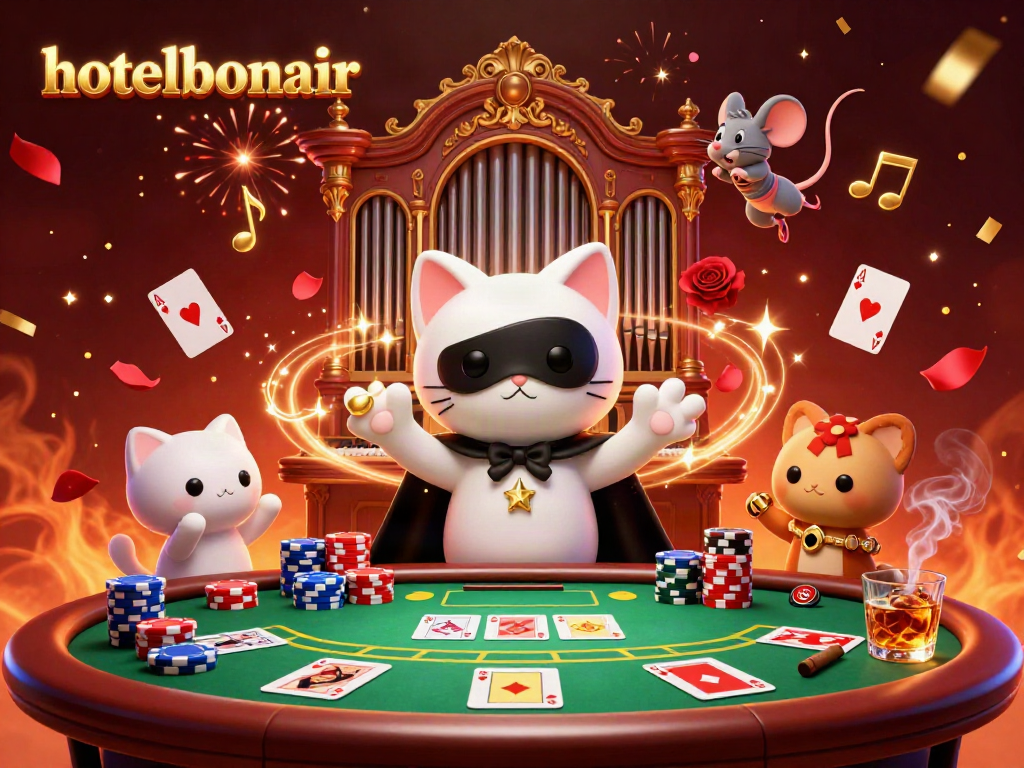 Engage in thrilling gameplay at hotelbonair, showcasing a vibrant casino scene with animated characters.