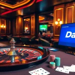 Dabet casino experience with roulette and online betting interface showcasing excitement and thrill.