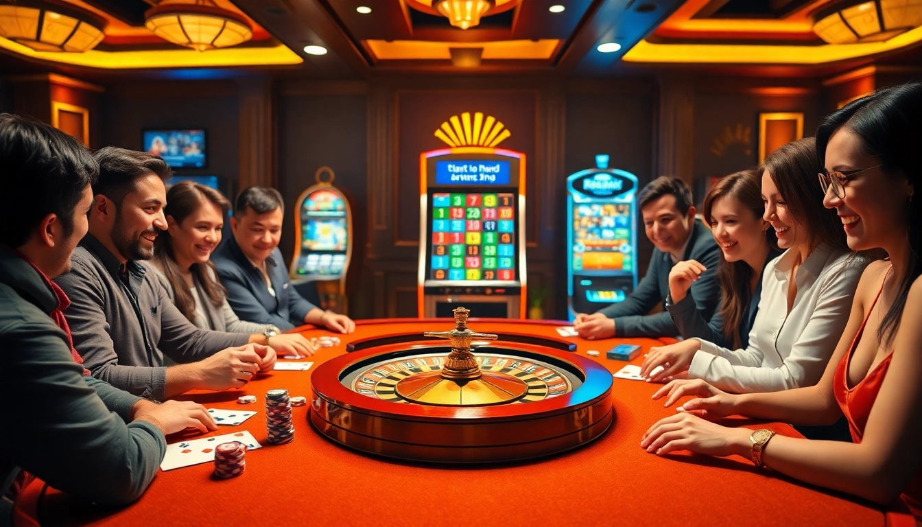 Players strategize excitement at a casino table, reflecting the thrilling experience of https://13win00.com/.