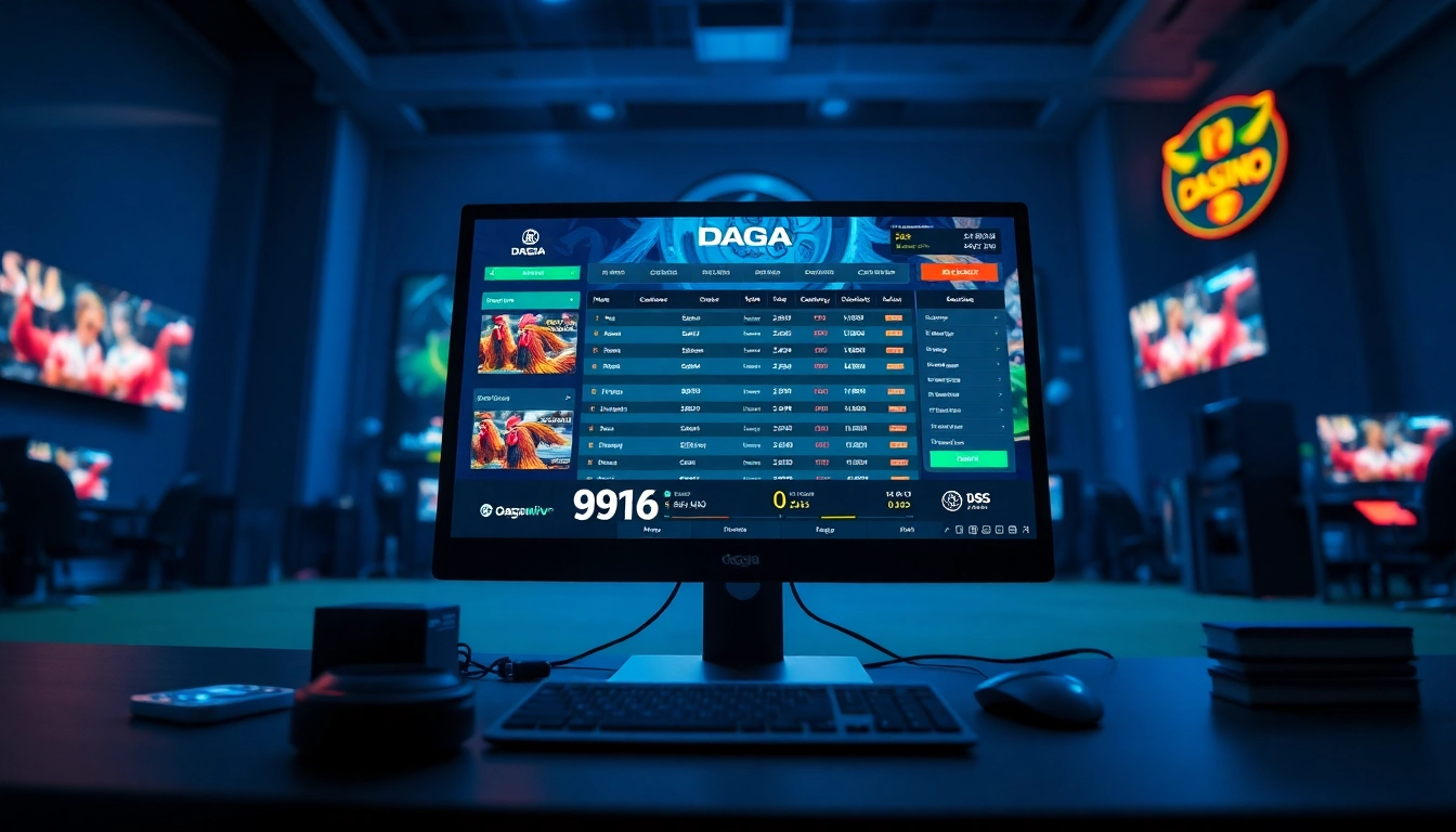 User engaging in online betting at dagawin.live, showcasing vibrant gaming interface and live cockfighting.