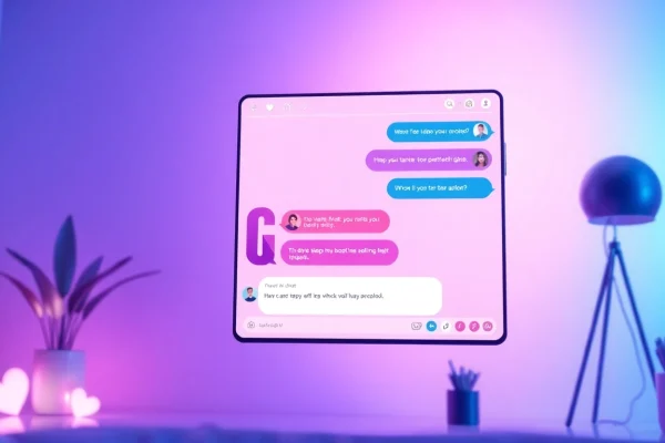 Chat interface showcasing interactive sex chat ai conversation with an AI chatbot in a cozy digital setting.