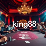 Experience the excitement of king88 casino as players engage at a poker table.