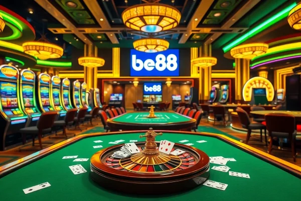 Experience the thrill of bet88 while playing on vibrant casino tables and spinning slot machines.