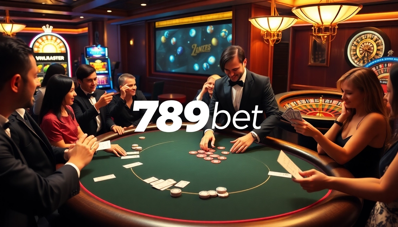 Experience high-stakes excitement at 789bet with poker tables, flashing slot machines, and thrilling games.