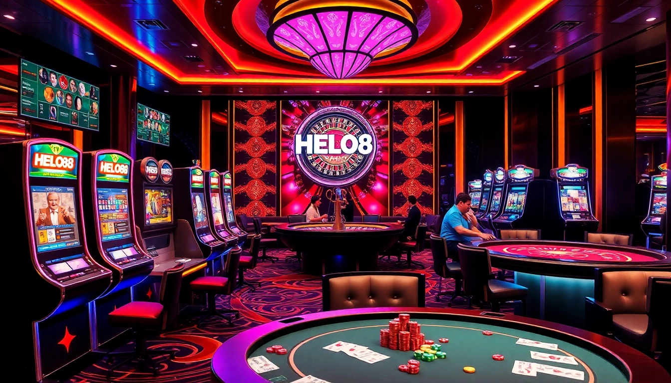 Players engaging in thrilling games on the HELO88 online platform with vibrant casino features.