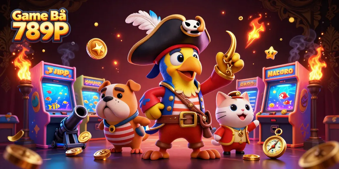 Experience the thrill of Game Bài 789P with vibrant characters and colorful arcade elements.