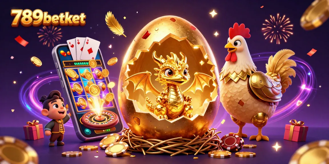 Experience thrilling gaming action with 789betket's golden dragon and dynamic casino elements.