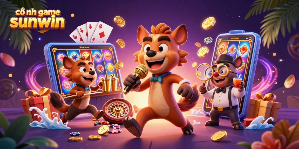 Experience the excitement at cổng game sunwin with hyenas entertaining in a colorful casino.